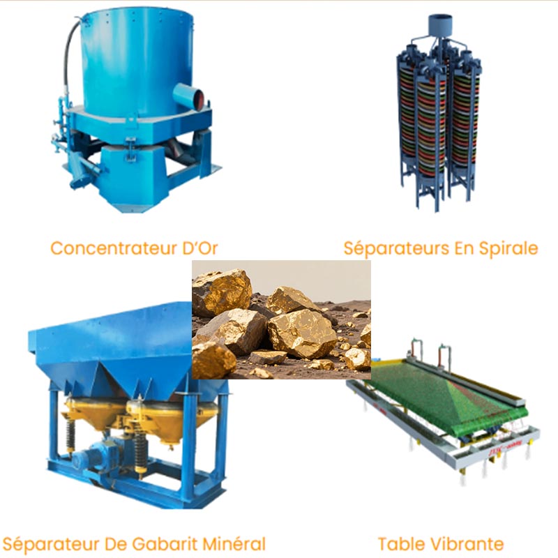 Concentration Par Gravité de particules d'or grossières