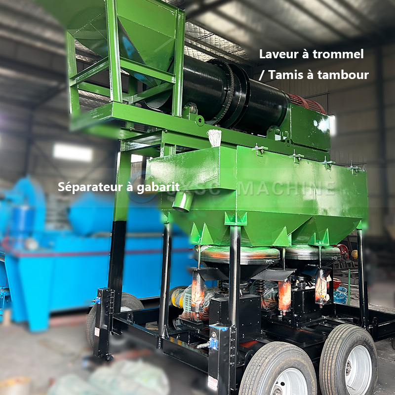 Installation de lavage de diamants mobile intégrée