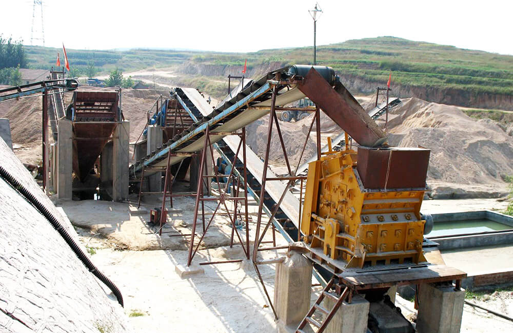 Processus de concassage du granit