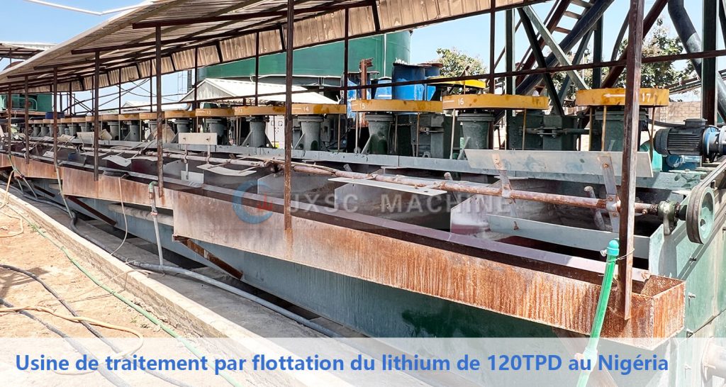 Usine de traitement par flottation du lithium de 120TPD