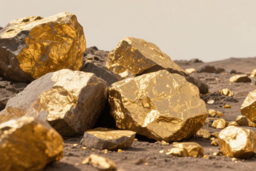 particules d'or grossières